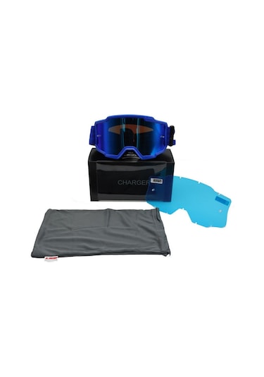 Ls2 Charger Goggles Motokross Gözlük Mavi