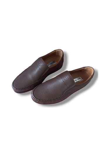 Growish Gr0198 Hakiki Deri Delikli Günlük Ortopedik Comfort Erkek Casual Ayakkabı Kahverengi