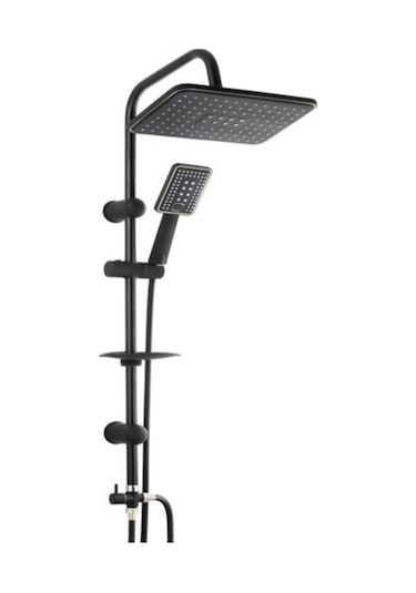 Novahub Blackfit Armatür Full Siyah Robot Duş Seti Yağmurlama Duş Robotu Siyah Siyah