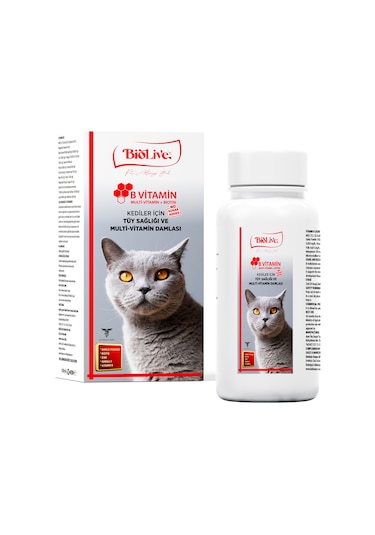 Biolive Kediler İçin B Vitamin Multivitamin Tüy Sağlığı Likit Vitamin 100 ML