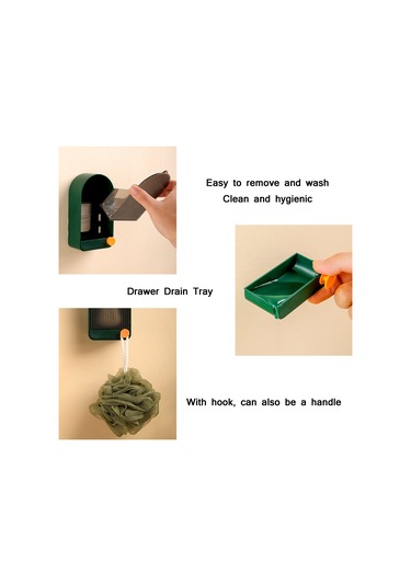 Ev Banyo Duvara Monte Kapaklı Drenaj Sabunluk Beyaz Gri