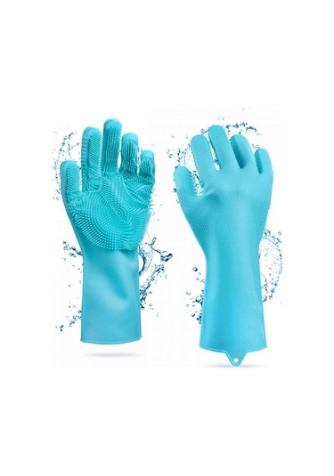 Silikon Eldiven Bulaşık Yıkama Eldiveni Dayanıklı Kaymaz Tırtıkl