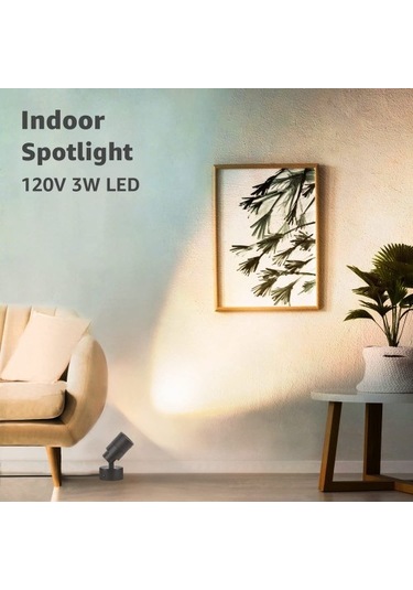 Szypzstore 2 Paket Led Spot Işık Iç Mekan, 3w Yukarı Işık Iç Mekan Zemin Spot Işığı, 3000k Uplight Iç Mekan Vurgulu Aydınlatma Abd Tak Cn35kt Beyaz