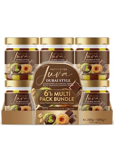 Sütlü Çikolatalı Antep Fıstığı Kreması Juva Dubai Style, 200g X 6 Adet