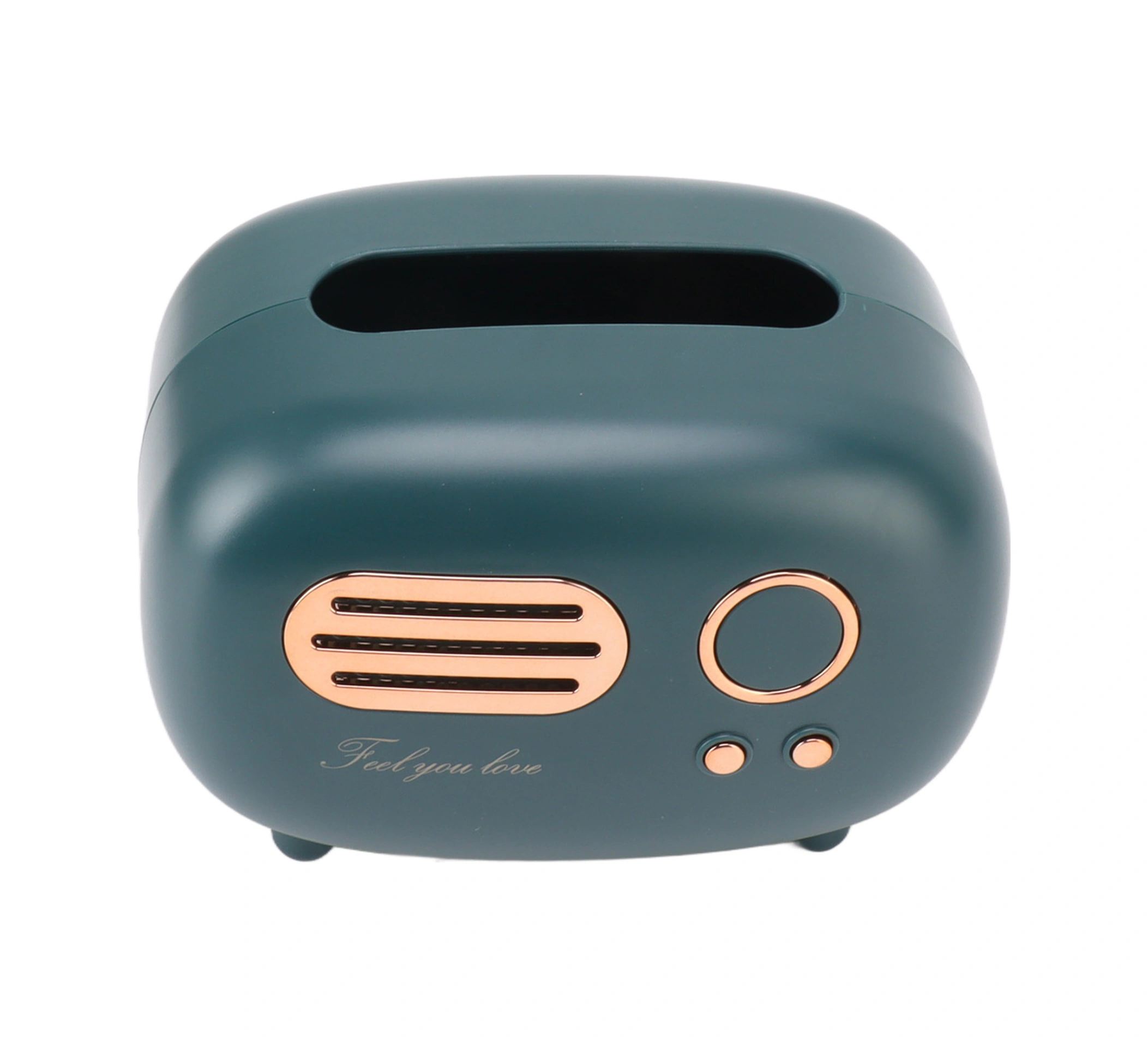 Kosona Klasik Radyo Desenli Plastik Mutfak Banyo Odası Dekoratif Multifonksiyonel Havlu Kutusu Kırmızı