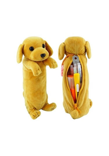 Agoodshop Kalem Kutusu 3d Peluş Köpek Kalem Kılıfı Yumuşak Hayvan Kırtasiye Karikatür Saklama Kalem Çan Ad-4001