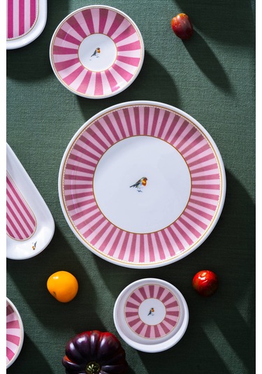 Birdie 6 Kişilik 21 Parça Kahvaltı Takımı Pembe