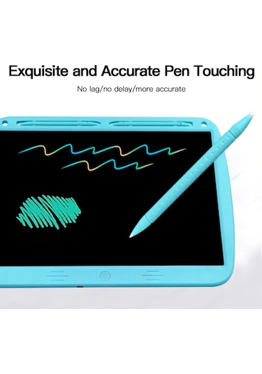 Mufunye 15 İnç Renkli Elektronik Çizim Tahtası, Çift Kalemli Monokrom Model Mavi Mavi