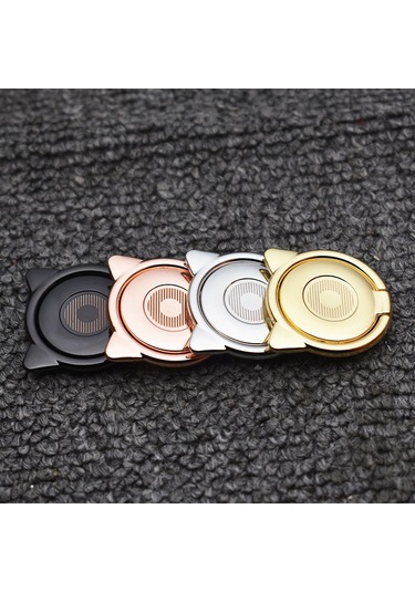 Symbee Gümüş Metal Kedi Kulaklı Çubuk Tutucu Telefon Tutucu 360 Döner Kartoon Arka Yapışkan Ev Kullanıma Uygun Kolay Kullanım