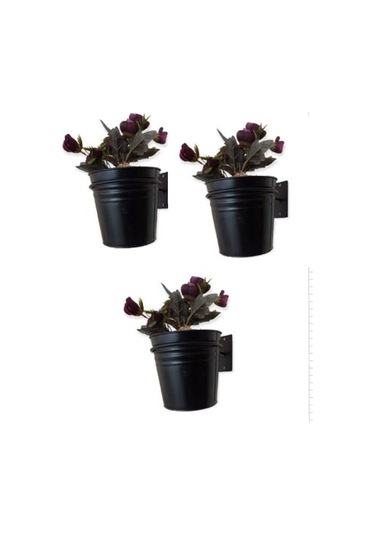Dekoratif Metal 3’Lü Saksılık Wd295