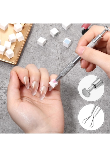 100lü Kalemli Küp Nail Art Ombre Ve Geçiş Süngeri Seti