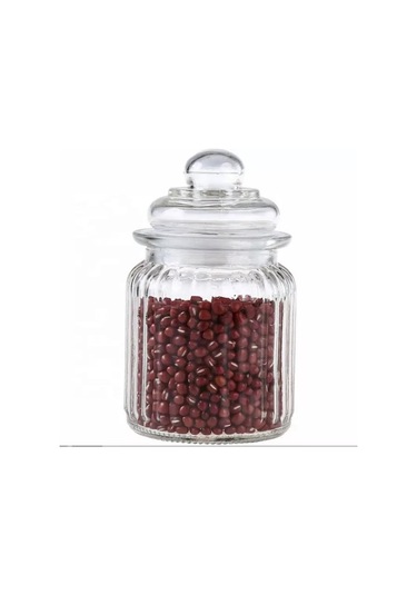 Lüks Cam Kavanoz Saklama Kabı 650Ml 15Cm