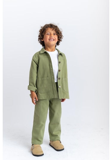 Cigit Gabardin Ceket 2-7 Yaş Olive Yeşil