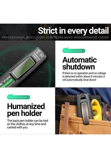 Trendooze Yayını Vc1019 Test Test Temassız Ses Lcd Kalemi Kalem Hassasiyeti Dijital Cihazı Ayarlanabilir Aneng Zr