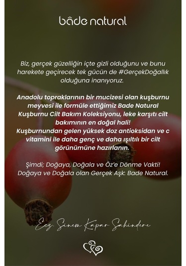 Bade Natural Kuşburnu Çekirdeği İçerikli Aydınlatıcı ve Leke Karşıtı Göz Serumu 15 ML