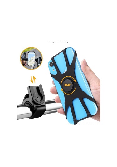 Springsun Bisiklet Ve Motosiklet İçin Çok Amaçlı Telefon Tutucu, Gps Navigasyonu Desteği, Çıkartılabilir 8 Parmaklı Araç Fikstürü Siyah