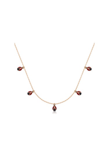 Blackcraft 925 Ayar Gümüş Uğur Böceği Şans Kadın Gümüş Kolye Bc-82d768 Renkli