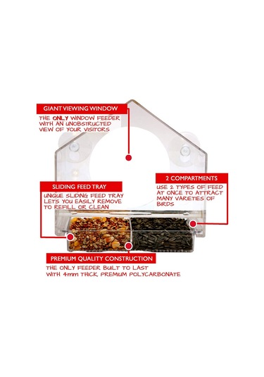 Vkemall Bahçe Kuş Yemleme Aleti Akrilik Dış Mekan Kuş Yemi Kutusu Düşmeyi Engeller Taşınabilir 20x10x21 Cm