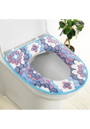 Pembe Ev Su Geçirmez Velcro Evrensel Petal Desenli Klozet Kapağı