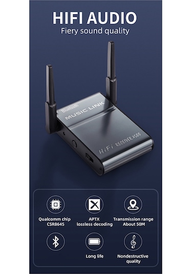 Aux Ses Bluetooth Alıcısı Kayıpsız Ses Adaptörü Rca Hoparlör 5.0 B