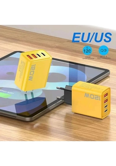 Zyzqstore 120w Hızlı Şarj Cihazı 4-portlu Cep Telefonu Duvar Adaptörü, Yüksek Güçlü Şarj Sistemi