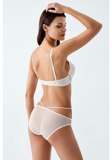 Luw 6122 Ekru Dolgulu Sütyen Külot 2Li Takım Ekru