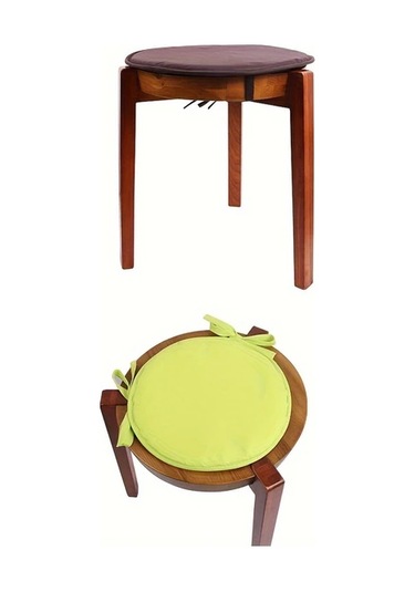 Topshop1 Koyu Kahverengi 11.81inç Yuvarlak Bağcıklı Sandalye Minderi - Kalın Dolgulu İç Ve Dış Mekan Koyu Kahve 11.81inç