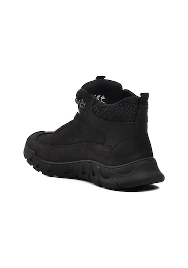 Siyah Nubuk Hakiki Deri Erkek Bot 240004 M Siyah Nubuk