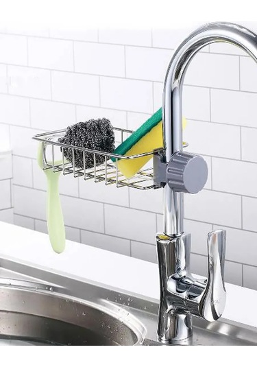 Lunext Lavabo Musluğu İçin Sünger Tutucu 418848475 Gri