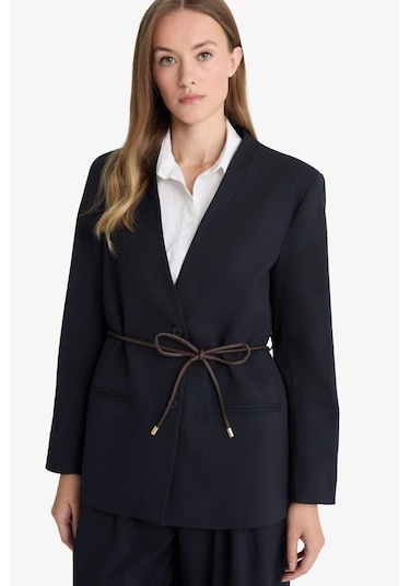 Defacto Regular Fit Ceket Yaka Blazer Ceket F6104ax25aunv243 Lacivert Defacto Regular Fit Ceket Yaka Blazer Ceket F6104ax25aunv243 Lacivert