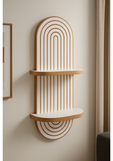 Arya Dekoratif Duvar Rafı Balkon Dekor Rafı Mdf Beyaz 70 20 Cm