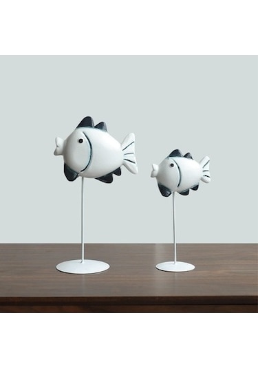 Lijinxu Öpüşen Balık Süsü Masaüstü Komik Tatil Dekorasyonu 22cmx11cmx7,3cm