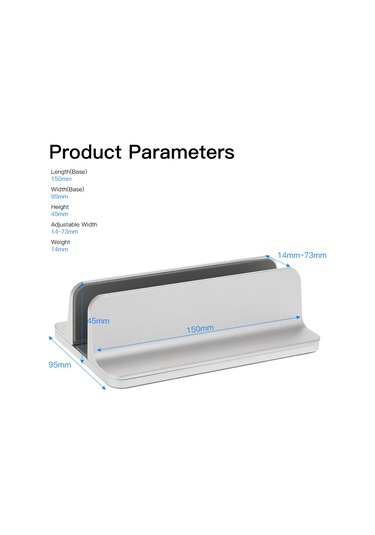 Vkemall Alüminyum Dikey Laptop Tutucu: Genişlik Ayarlanabilir 14-73mm , Soğutma Ve Masayı Düzenle, Evrensel Uyumlu, Gümüş Renk