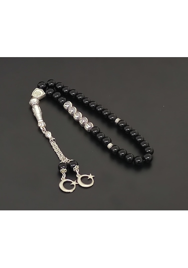 Tesbihsakarya Isimli - Kişiye Özel - Isme Özel - Parlak Oniks Doğaltaş Tesbih