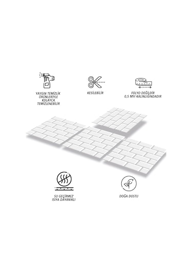 Tink Kendinden Yapışkanlı Metro Desenli Pvc Karo 30x30 Cm