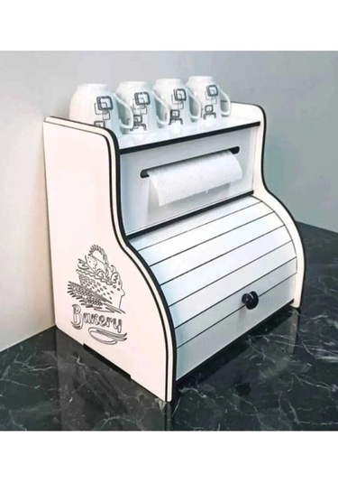 Ekmeklik,havluluk,baharat Rafı,mutfak Düzenleyici Beyaz