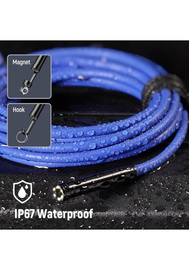 Depstech Işıklı Endoskop Kamerası - 5m Kablo 7mm İnce Prob - Mavi