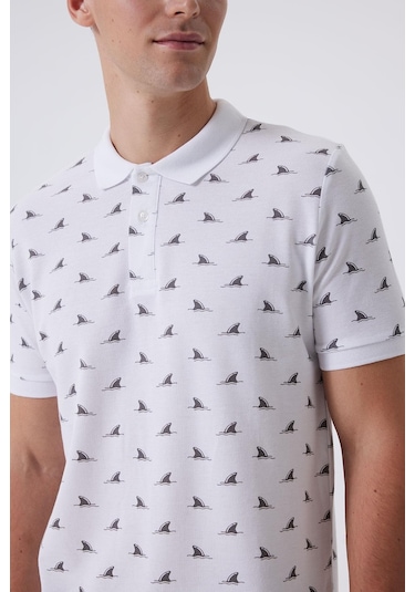 Lee Cooper Shark Erkek Pike Polo Yaka T-Shırt Beyaz-16400-Beyaz