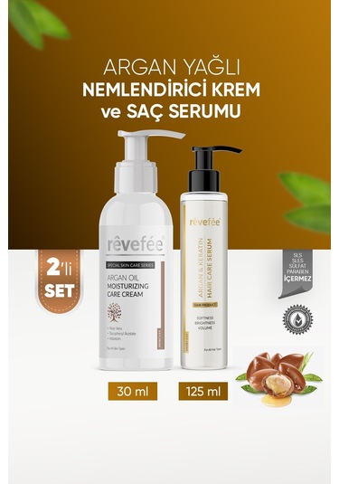 Argan Keratin Saç Bakım Serumu & Argan Yağlı Nemlendirici Krem 2'li Set