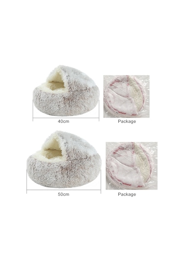 Leezsing Kedi Yatağı Peluş Sıcak Kedi Mağarası Rahat Ve Destekleyici Kolay Temizlenebilir Kaymaz Taban Küçük Ve Orta Ölçekli Evcil Hayvanlara Uygun