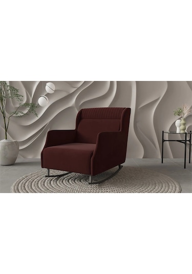 Nepal Sallanır Berjer Tv Koltuğu Dinlenme Koltuğu - Bordo Bordo