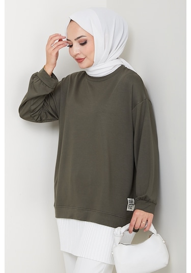 Arma Detay Piliseli Oysho Tunik 1627 - Haki Haki