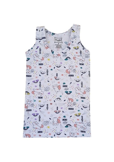 Tutku 6Lı Kız Çocuk Geniş Askılı Atlet Empirme Pamuklu Renkli