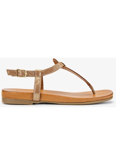 Valmenti Ola Kadın Rose Metalik Hakiki Deri Duz Sandalet 766 1541 Bn Sndlt Y24 Pudra