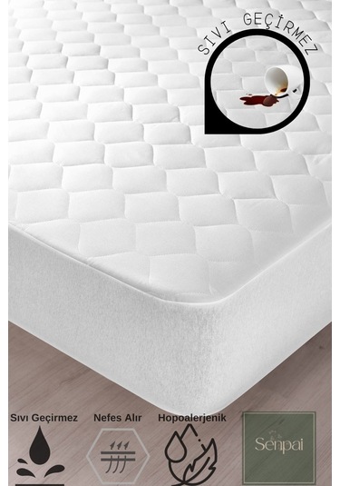 Kapitoneli-microfiber Fitted %100 Sıvı Su Geçirmez Tek-çift Kişilik Yatak Koruyucu Çarşaf Alez Çocuk Beyaz