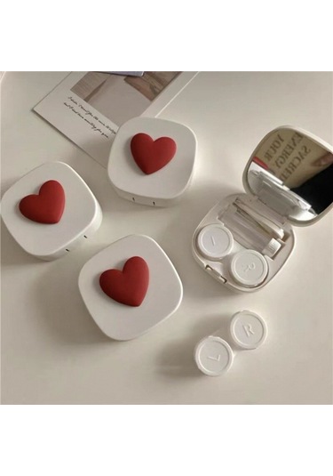 Lionsa Lens Kutusu Ve Takma Aparatı Seti Aynalı Kalpli-beyaz