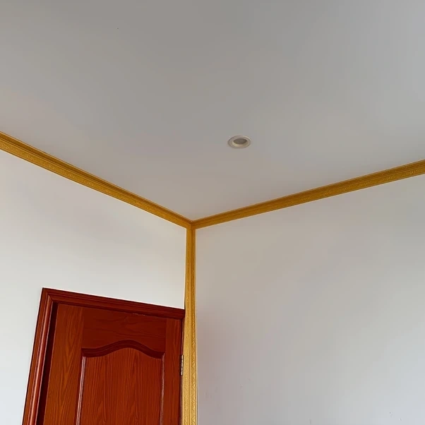 Trendooze Altın Yaprak Desenli Kendinden Yapışkanlı Duvar Şeridi 230x8cm Beyaz Beyaz