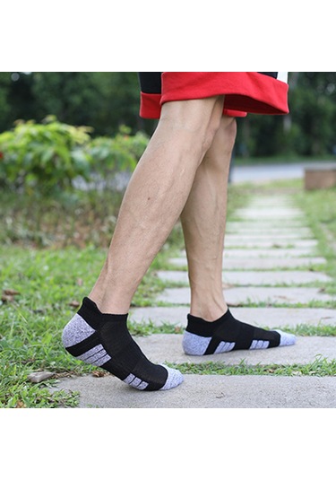 Geeroyoo Hafif Gri Spor Piyama Çorabı S Beden 6 Çift Paket - Pamuklu, Elastik, Ayak Bası Desenli Açık Gri