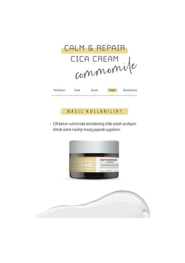 Skin401 Sakinleştirici ve Bariyer Onarıcı Cica Centella Krem 50 ML