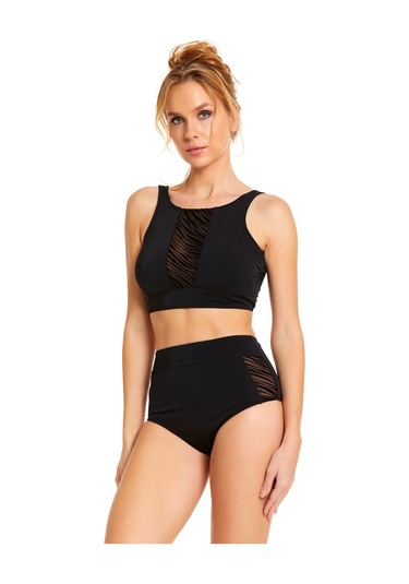 Argento 01-1411-1145 Kadın Tül Detay Büstiyer Bikini Siyah